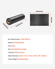 10Mil Plastic Sheeting Roll 20 x 100 FT Heavy Duty Polyethylene Black V952-SLM20FT100FT86LRDV0