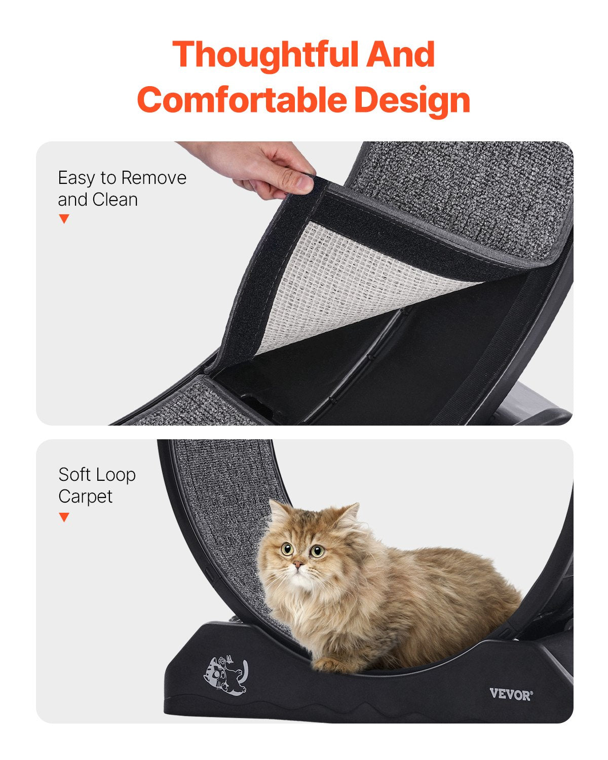 Cat Exercise Wheel, 31.5 in, Large Cat Running Wheel with Secure Brake & Carpeted Runway, Quiet Operation Cat V952-SLMPBJHSPP315IBR5V0