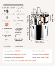 Moonshine Still Water Alcohol Distiller 13.2Gal w/Thumper Keg & Water Pump V952-SLNTZLQYS132J2YX9V3