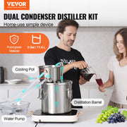 Moonshine Still Water Alcohol Distiller 3Gal w/ Water Pump Stainless Steel V952-SLNTZLQYS35LKMGUCV3