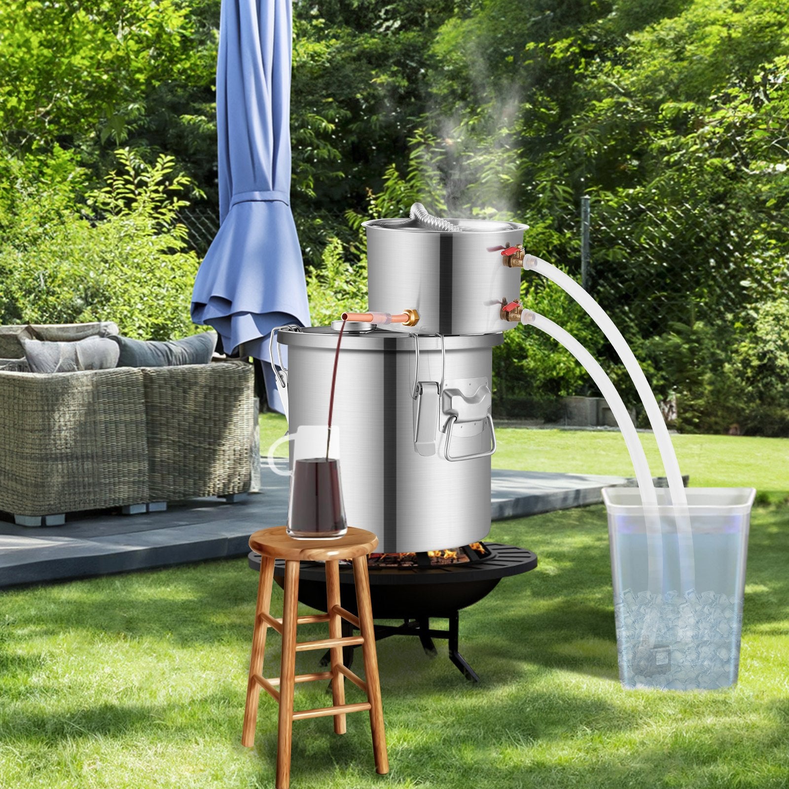 Moonshine Still Water Alcohol Distiller 3Gal w/ Water Pump Stainless Steel V952-SLNTZLQYS35LKMGUCV3