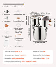Moonshine Still Water Alcohol Distiller 3Gal w/Thumper Keg & 8W Water Pump V952-SLNTZLQYS3JL217POV3