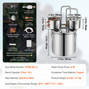 Alcohol Still, 5 Gal / 19 L Stainless Steel Water Alcohol Distiller with Copper Coil for Fast Cooling, Dual V952-SLNTZLQYS5JL5CR5ZV3