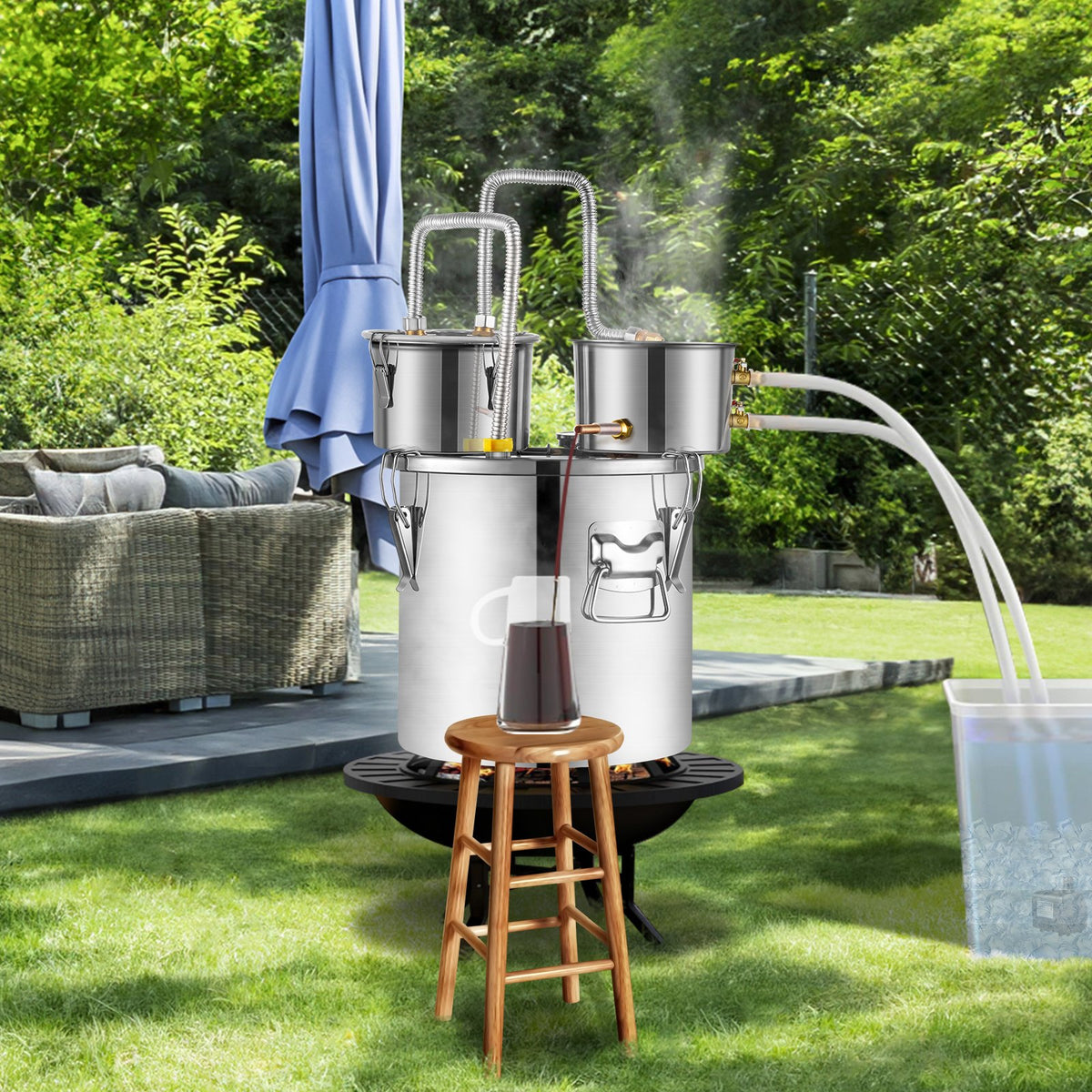 Alcohol Still, 5 Gal / 19 L Stainless Steel Water Alcohol Distiller with Copper Coil for Fast Cooling, Dual V952-SLNTZLQYS5JL5CR5ZV3