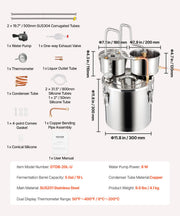 Moonshine Still Water Alcohol Distiller 5Gal w/Thumper Keg & 8W Water Pump V952-SLNTZLQYS5JLUV2A0V3