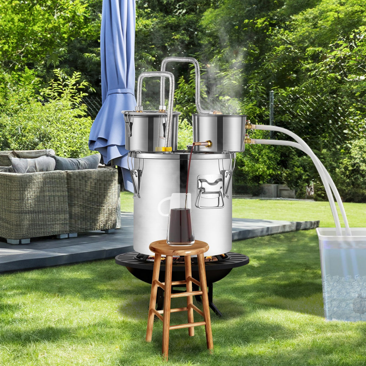 Moonshine Still Water Alcohol Distiller 8Gal w/Thumper Keg & 8W Water Pump V952-SLNTZLQYS8JLBDHC1V3