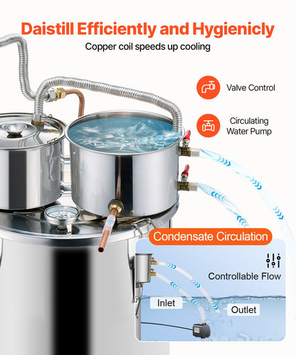 Moonshine Still Water Alcohol Distiller 8Gal w/Thumper Keg & 8W Water Pump V952-SLNTZLQYS8JLFQ1JNV3