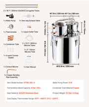 Moonshine Still Water Alcohol Distiller 8Gal w/Thumper Keg & 8W Water Pump V952-SLNTZLQYS8JLFQ1JNV3