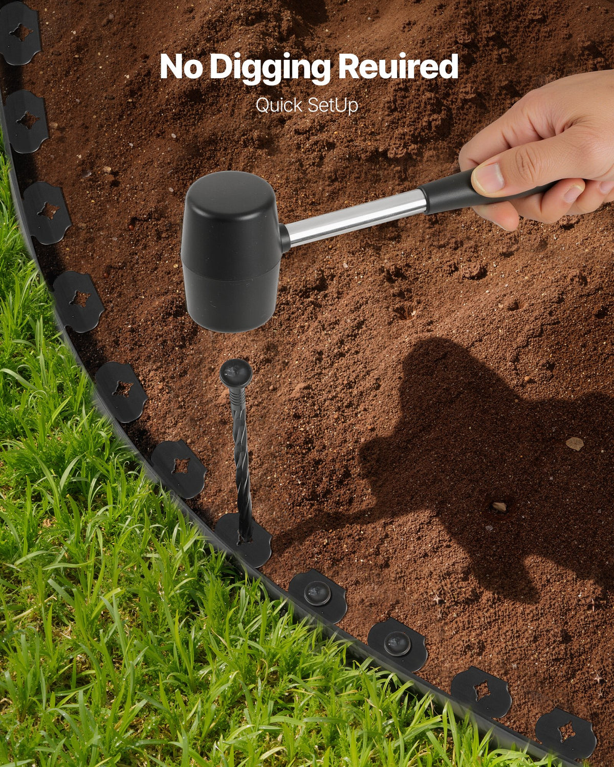 Landscape Edging, 3000 x 4 cm Plastic Garden Border Edging with 120 Spikes, No Dig, Flexible Lawn Edgings V952-SLPZ100FT15I7OUMN001V0