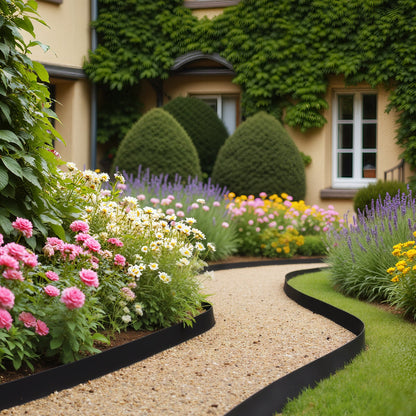 Landscape Edging, 2000 x 10 cm Plastic Garden Border Edging with 30 Spikes & 2 Ground Stakes, No Dig, V952-SLPZ66FT4INCGWH0J001V0