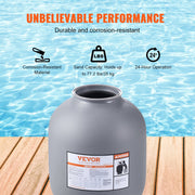 Sand Filter, 16-inch, 406.4mm, Up to 35 GPM Flow Rate, Above Inground Swimming Pool Sand Filter System with V952-SLQYC1635GPM7QADPV0
