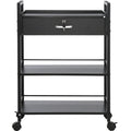 Beauty Salon Trolley Cart, 3-Tier Hair Salon Stations Cabinet for Stylist with Lockable Drawer, MDF Rolling V952-SLTCCTKHS1CMNOC7HV0