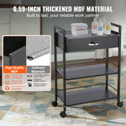Beauty Salon Trolley Cart, 3-Tier Hair Salon Stations Cabinet for Stylist with Lockable Drawer, MDF Rolling V952-SLTCCTKHS1CMNOC7HV0