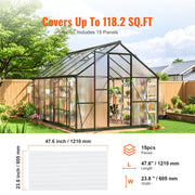 15 Pack Polycarbonate Greenhouse Panels, 2' X 4' X 0.24'' Roof Panels Sheets, Waterproof UV Protected V952-SLWDBBSTM15JKN5ETV0