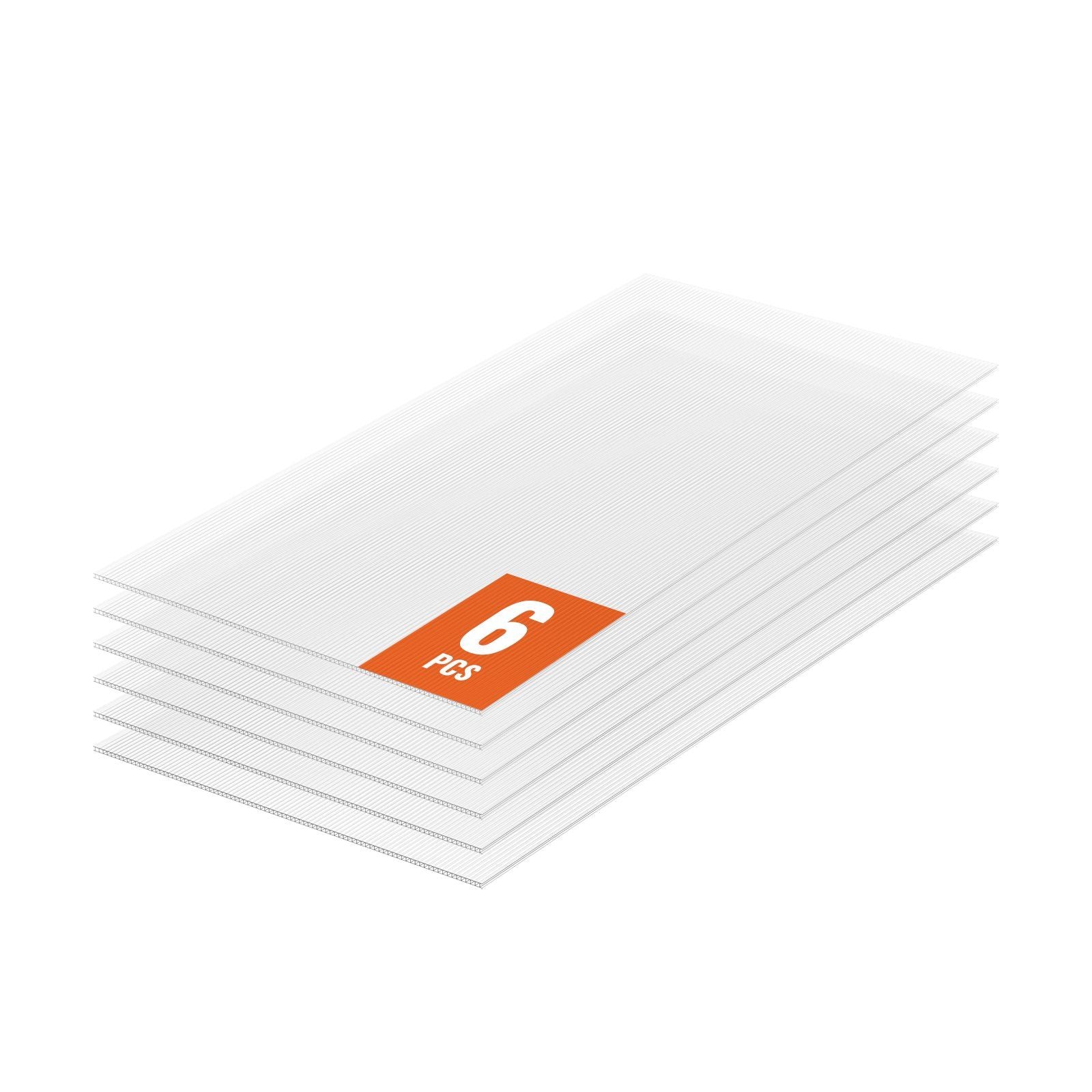 6 Pack Polycarbonate Greenhouse Panels, 3.96' x 1.98' x 0.157" Roof Panels Sheets, Waterproof UV Protected V952-SLWDBBSTM6J03UTBJV0
