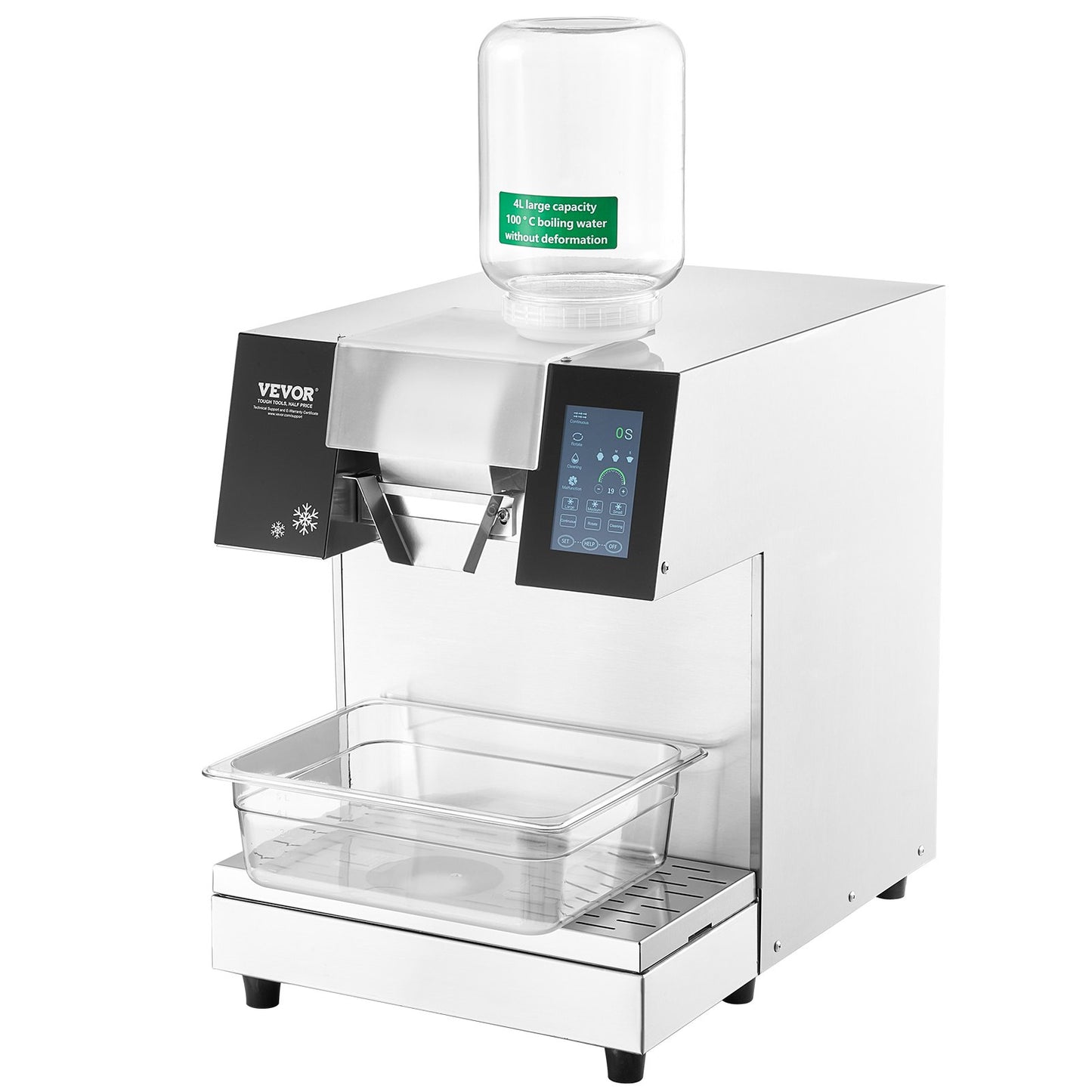 Commercial Snowflake Ice Machine, 397LBS/24H Snowflake Ice Maker, Stainless Steel Ice Shaver Machine, V952-SLXNBJCMYJP1SWA5FV3