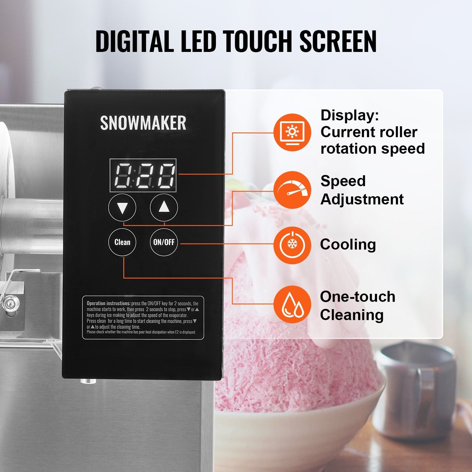 Commercial Snowflake Ice Machine, 385LBS/24H Snowflake Ice Maker, Stainless Steel Ice Shaver Machine, V952-SLXNBJLEDPCMFRQHJV3