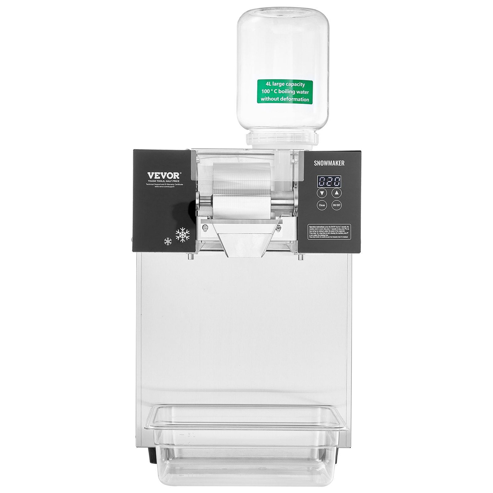Commercial Snowflake Ice Machine, 385LBS/24H Snowflake Ice Maker, Stainless Steel Ice Shaver Machine, V952-SLXNBJLEDPCMFRQHJV3