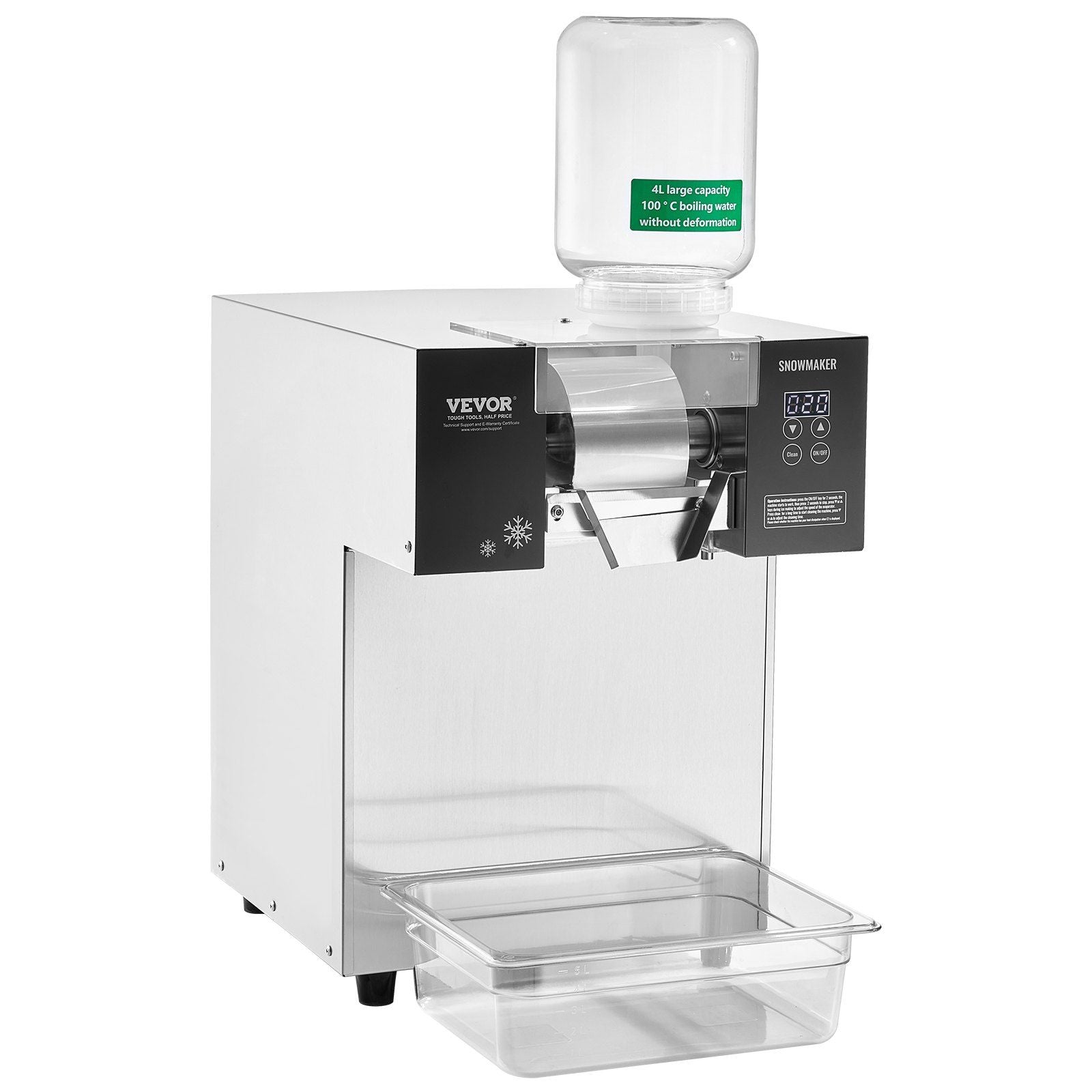 Commercial Snowflake Ice Machine, 385LBS/24H Snowflake Ice Maker, Stainless Steel Ice Shaver Machine, V952-SLXNBJLEDPCMFRQHJV3
