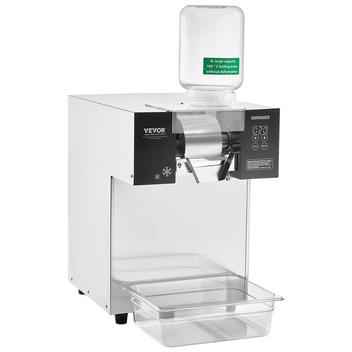 Commercial Snowflake Ice Machine, 385LBS/24H Snowflake Ice Maker, Stainless Steel Ice Shaver Machine, V952-SLXNBJLEDPCMFRQHJV3