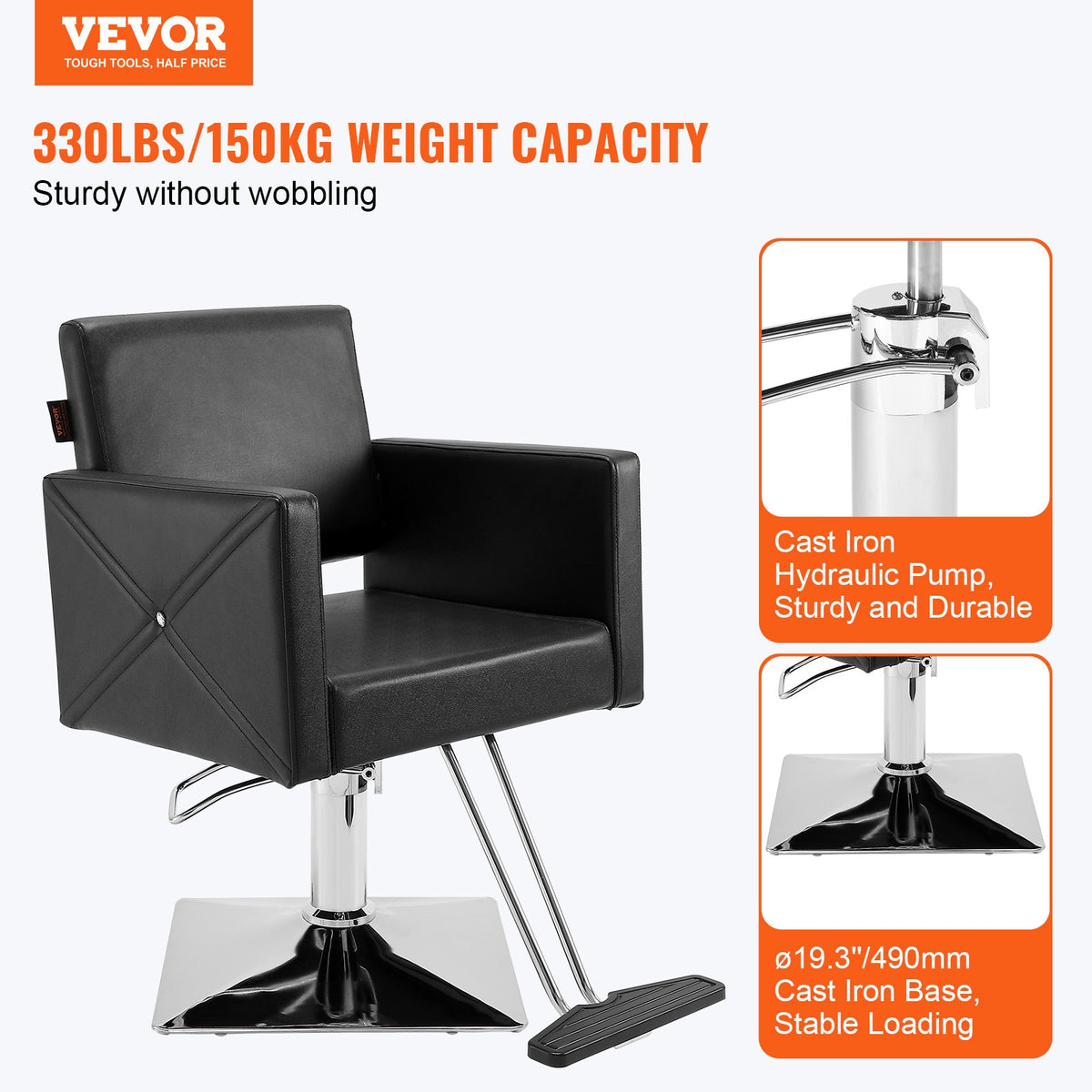 Salon Chair, Barber Chair for Hair Stylist, Styling Chair with Heavy Duty Hydraulic Pump, Swivel Hair Salon V952-SLYZ253143YCZWTDAV0