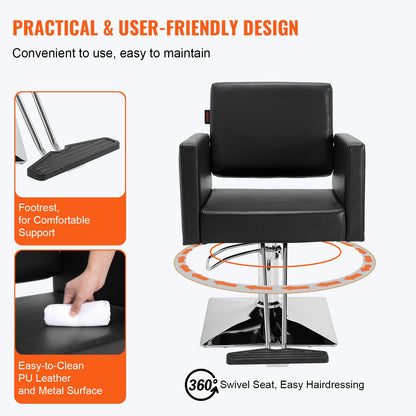 Salon Chair, Barber Chair for Hair Stylist, Styling Chair with Heavy Duty Hydraulic Pump, Swivel Hair Salon V952-SLYZ253143YCZWTDAV0