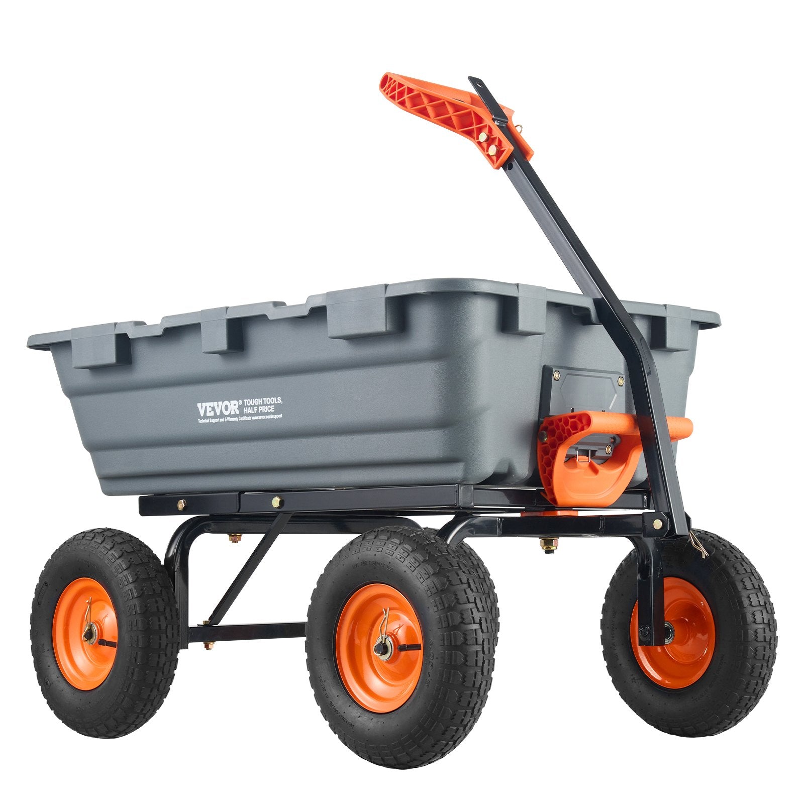 Dump Cart, Poly Garden Dump Cart with Easy to Assemble Steel Frame, Dump Wagon with 2-in-1 Convertible V952-SLZXTC1200B0XEEV4V0