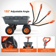 Dump Cart, Poly Garden Dump Cart with Easy to Assemble Steel Frame, Dump Wagon with 2-in-1 Convertible V952-SLZXTC1200B0XEEV4V0