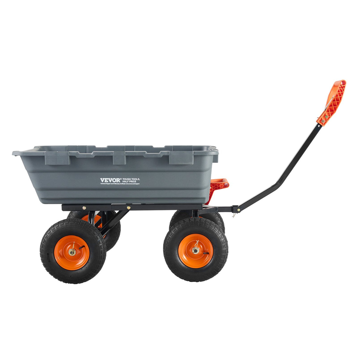 Dump Cart, Poly Garden Dump Cart with Easy to Assemble Steel Frame, Dump Wagon with 2-in-1 Convertible V952-SLZXTC1200B0XEEV4V0