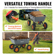 Dump Cart, Poly Garden Dump Cart with Easy to Assemble Steel Frame, Dump Wagon with 2-in-1 Convertible V952-SLZXTC1500B0FP7ZKV0