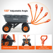 Dump Cart, Poly Garden Dump Cart with Easy to Assemble Steel Frame, Dump Wagon with 2-in-1 Convertible V952-SLZXTC1500B0FP7ZKV0