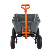Dump Cart, Poly Garden Dump Cart with Easy to Assemble Steel Frame, Dump Wagon with 2-in-1 Convertible V952-SLZXTC1500B0FP7ZKV0