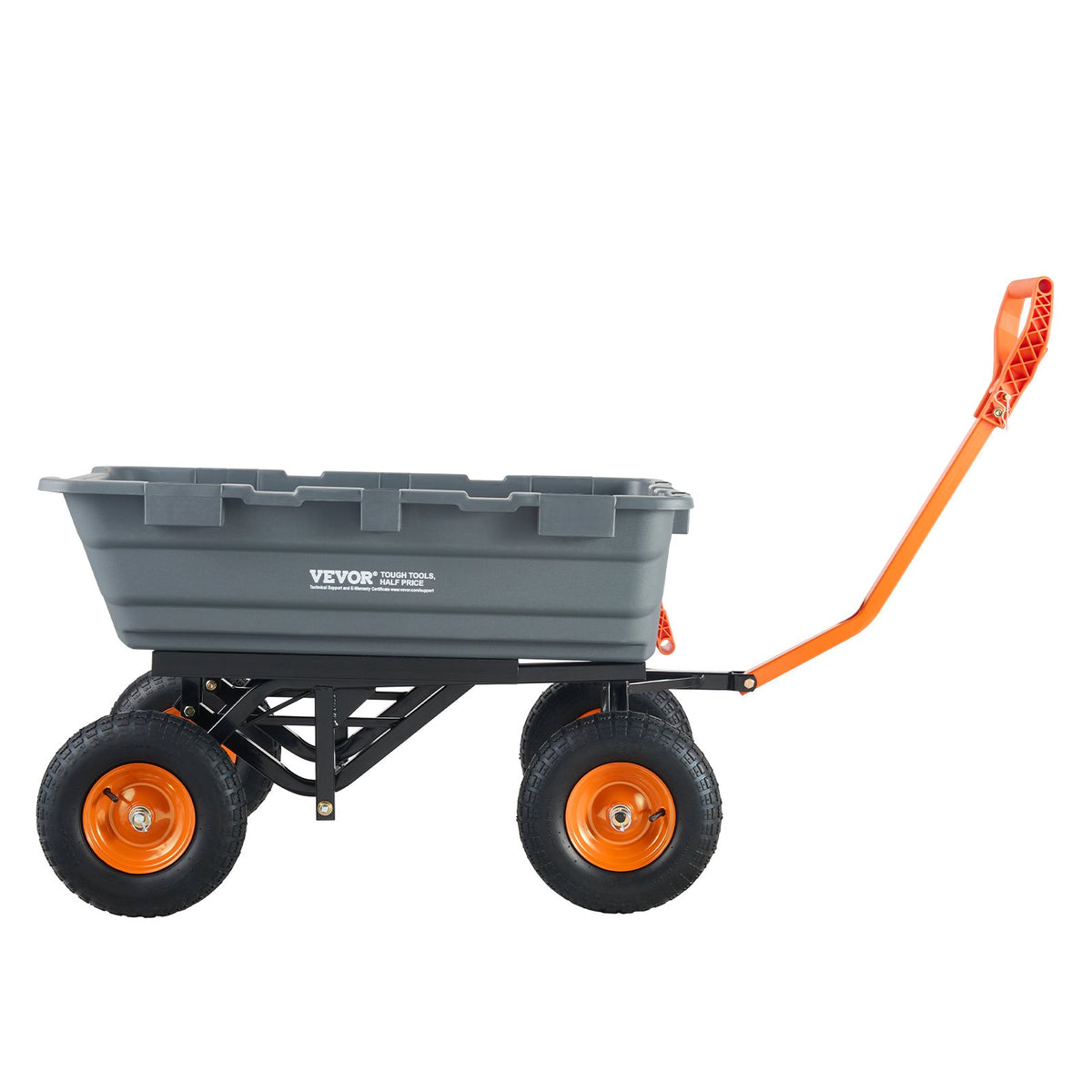 Dump Cart, Poly Garden Dump Cart with Easy to Assemble Steel Frame, Dump Wagon with 2-in-1 Convertible V952-SLZXTC1500B0FP7ZKV0