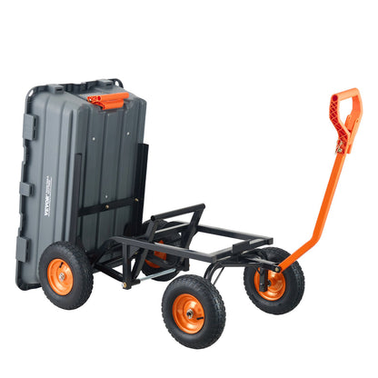 Dump Cart, Poly Garden Dump Cart with Easy to Assemble Steel Frame, Dump Wagon with 2-in-1 Convertible V952-SLZXTC1500B0FP7ZKV0