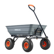 Dump Cart, Poly Garden Dump Cart with Easy to Assemble Steel Frame, Dump Wagon with 2-in-1 Convertible V952-SLZXTC600B005GQJAV0