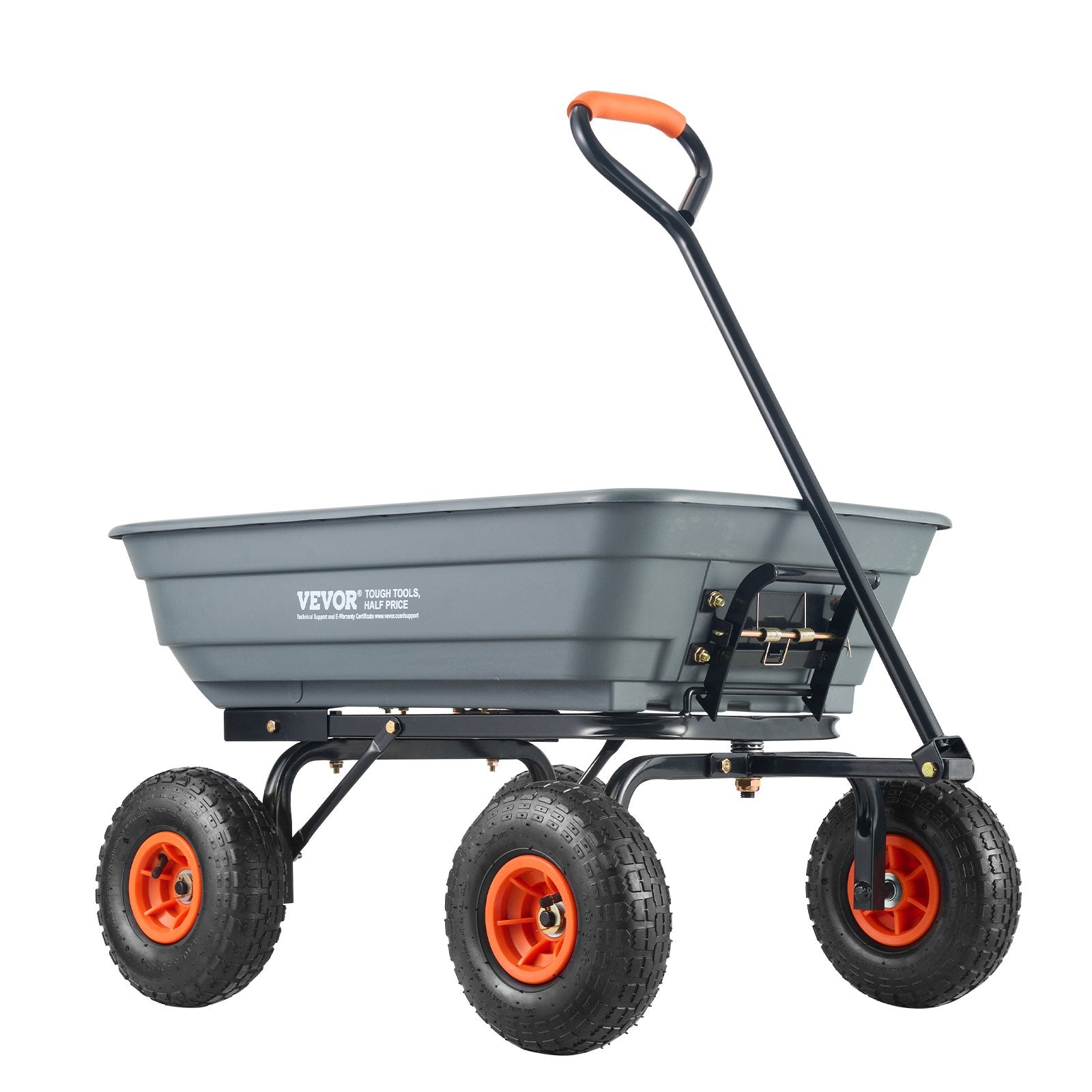 Dump Cart, Poly Garden Dump Cart with Easy to Assemble Steel Frame, Dump Wagon with 2-in-1 Convertible V952-SLZXTC600B005GQJAV0