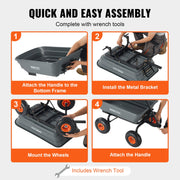 Dump Cart, Poly Garden Dump Cart with Easy to Assemble Steel Frame, Dump Wagon with 2-in-1 Convertible V952-SLZXTC600B005GQJAV0