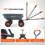 Dump Cart, Poly Garden Dump Cart with Easy to Assemble Steel Frame, Dump Wagon with 2-in-1 Convertible V952-SLZXTC600B005GQJAV0