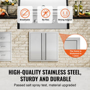 BBQ Access Door, 610x610 mm Double Outdoor Kitchen Door, Stainless Steel Flush Mount Door, Wall Vertical Door V952-SMABSCJMYS24Y71UBV0