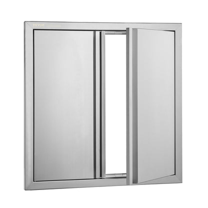 BBQ Access Door, 610x610 mm Double Outdoor Kitchen Door, Stainless Steel Flush Mount Door, Wall Vertical Door V952-SMABSCJMYS24Y71UBV0