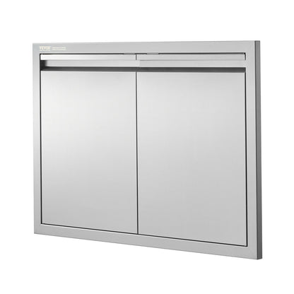 BBQ Access Door, 762x532 mm Double Outdoor Kitchen Door, Stainless Steel Flush Mount Door, Wall Vertical Door V952-SMABSCJMYS30M2GZNV0