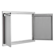BBQ Access Door, 762x532 mm Double Outdoor Kitchen Door, Stainless Steel Flush Mount Door, Wall Vertical Door V952-SMABSCJMYS30M2GZNV0