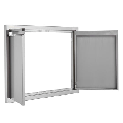 BBQ Access Door, 762x532 mm Double Outdoor Kitchen Door, Stainless Steel Flush Mount Door, Wall Vertical Door V952-SMABSCJMYS30M2GZNV0