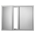 BBQ Access Door, 787x609 mm Double Outdoor Kitchen Door, Stainless Steel Flush Mount Door, Wall Vertical Door V952-SMABSCJMYS31WSG92V0