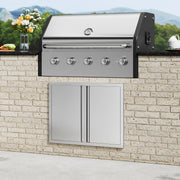 BBQ Access Door, 787x609 mm Double Outdoor Kitchen Door, Stainless Steel Flush Mount Door, Wall Vertical Door V952-SMABSCJMYS31WSG92V0