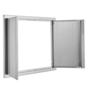 BBQ Access Door, 787x609 mm Double Outdoor Kitchen Door, Stainless Steel Flush Mount Door, Wall Vertical Door V952-SMABSCJMYS31WSG92V0