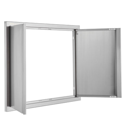 BBQ Access Door, 787x609 mm Double Outdoor Kitchen Door, Stainless Steel Flush Mount Door, Wall Vertical Door V952-SMABSCJMYS31WSG92V0