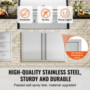 BBQ Access Door, 914x610 mm Double Outdoor Kitchen Door, Stainless Steel Flush Mount Door, Wall Vertical Door V952-SMABSCJMYS366SI1RV0