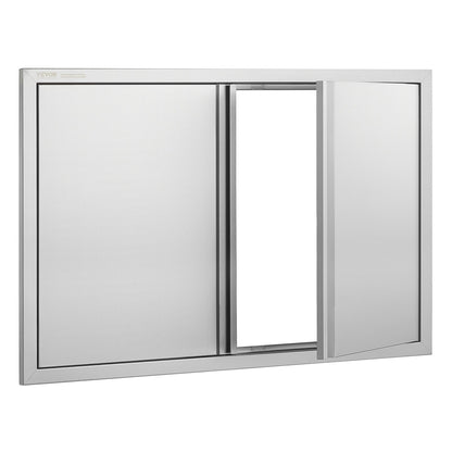 BBQ Access Door, 914x610 mm Double Outdoor Kitchen Door, Stainless Steel Flush Mount Door, Wall Vertical Door V952-SMABSCJMYS366SI1RV0
