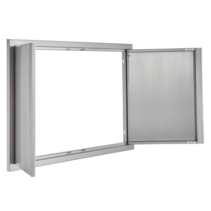 BBQ Access Door, 914x610 mm Double Outdoor Kitchen Door, Stainless Steel Flush Mount Door, Wall Vertical Door V952-SMABSCJMYS366SI1RV0